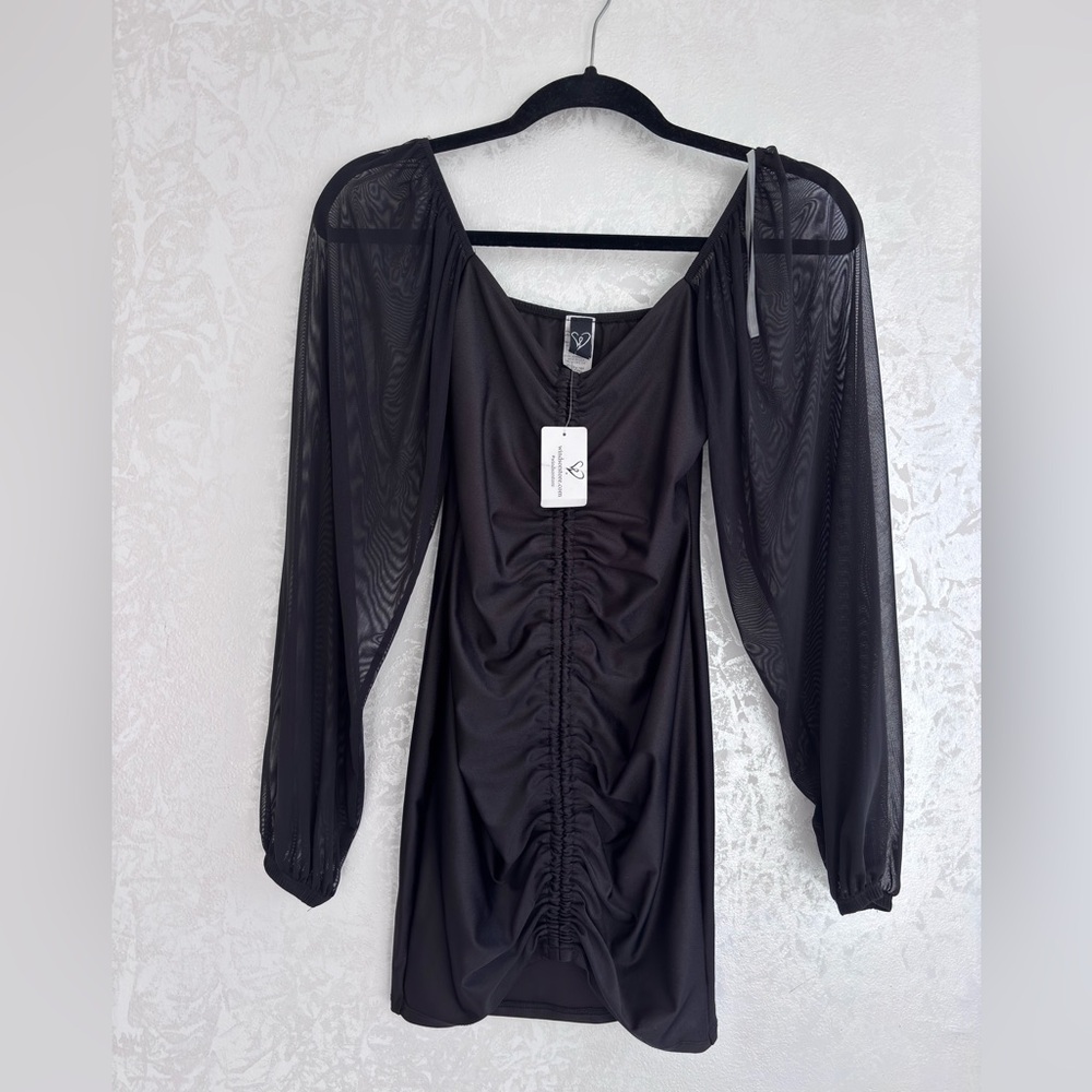 NWT Windsor Long Sleeve Mesh Mini Dress Size S